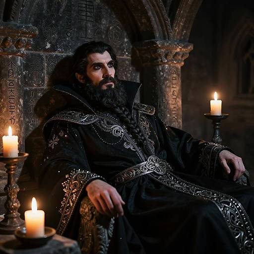 Bearded Vampire in Gothic Crypt