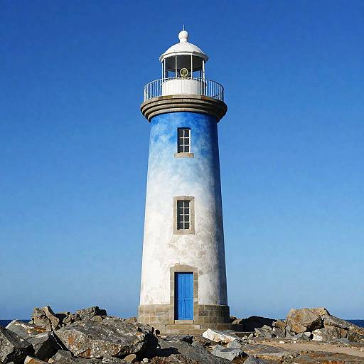 O'Keeffe-Inspired Ancient Lighthouse Coastal Panorama