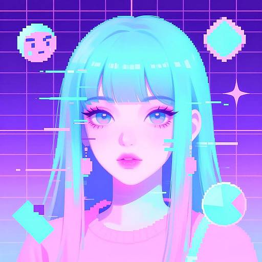 Surreal Vaporwave Portrait Art