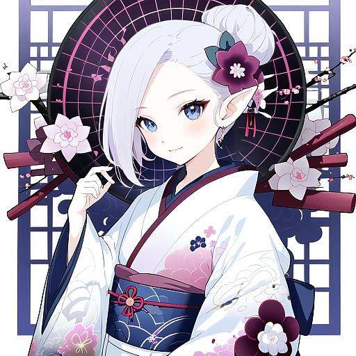 Illustration of Mutsuki (new year) (blue archive), blue archive in the style of Tea (nakenashi)