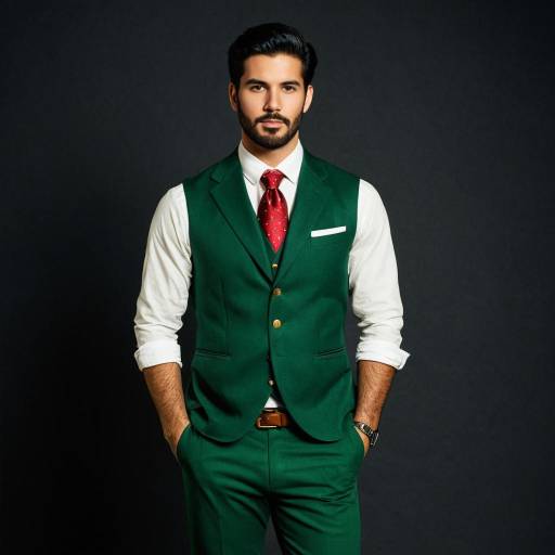 Stylish Man in Green Pants Costume