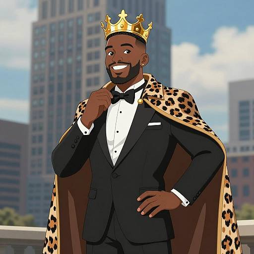 Confident Black Man in Regal Attire
