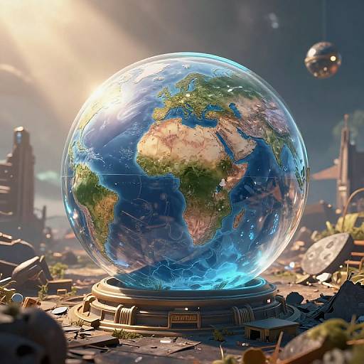 Paradise World in Glass Orb