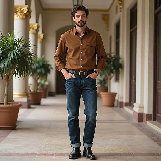 Stylish Man in Elegant Hallway Clearance