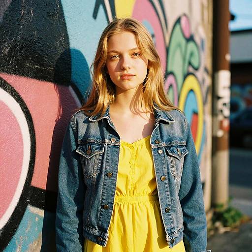 Teen Girl in Urban Graffiti Alley