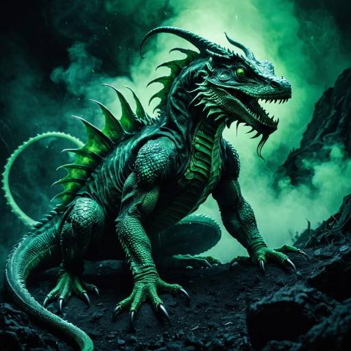 Toxic Gas Basilisk in Dark Fantasy Setting Toxic Gas Basilisk in Dark Fantasy Setting