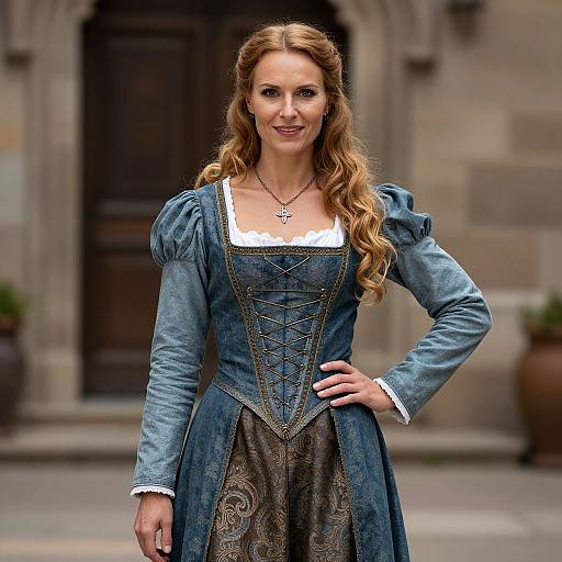 Medieval German Woman in Dress