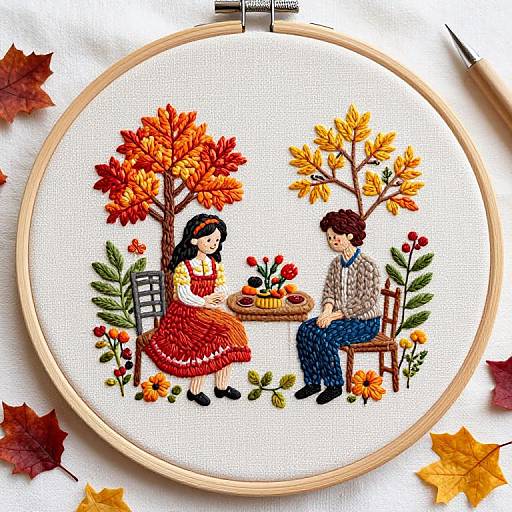 Autumnal Crewel Embroidery Kit