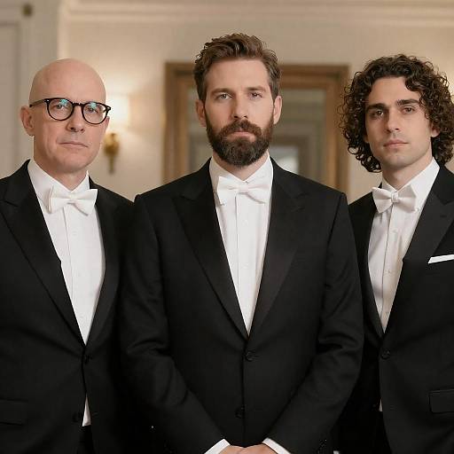 Formal Group Portrait of Three Men