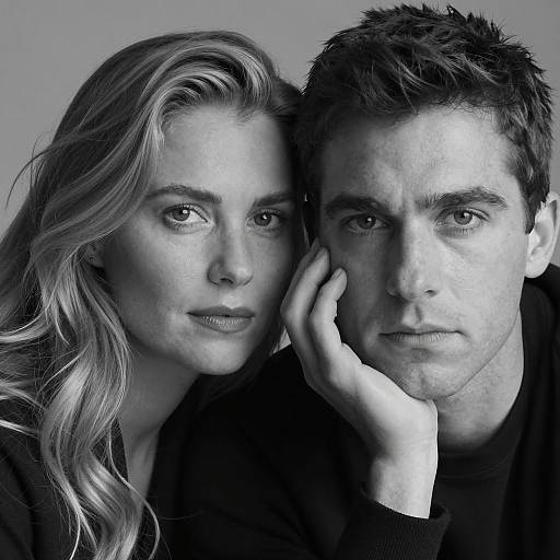 Intimate Black-and-White Portrait of Couple