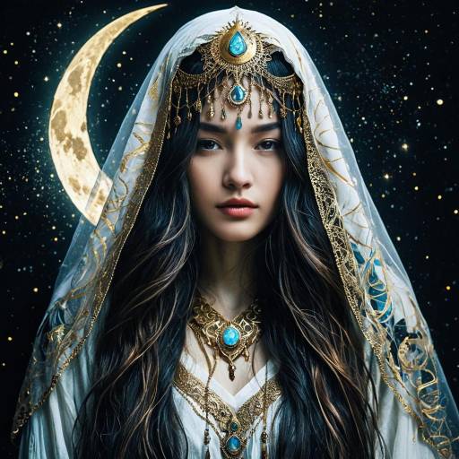 Mysterious Sorceress with Crescent Moon