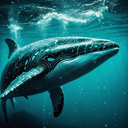Mystical Turquoise Whale Underwater Portrait
