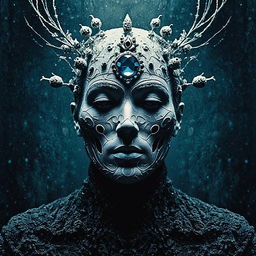 Surreal Ominous Character with Crystalline Crown