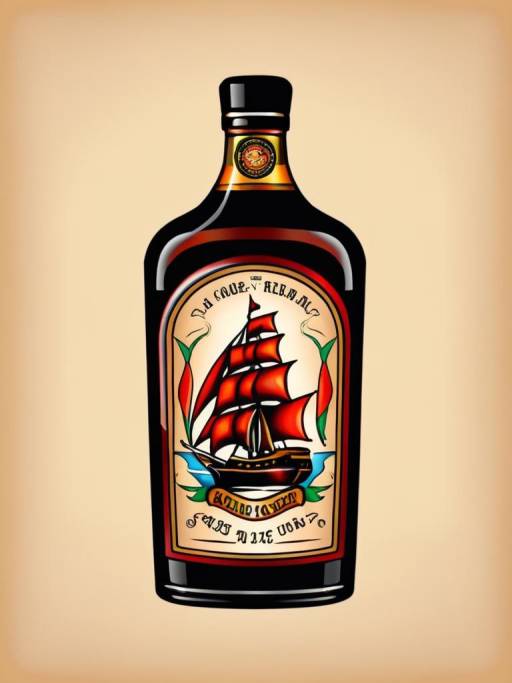 Sailor Jerry Rum Bottle Tattoo Design