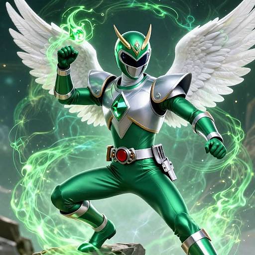 Mystical Green Knight with Dragon Spirit