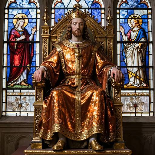 Regal King on Renaissance Throne