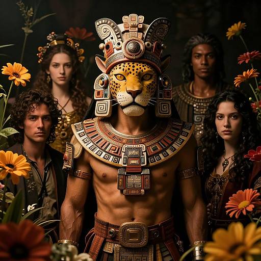 Mayan Jaguar Warrior Portrait