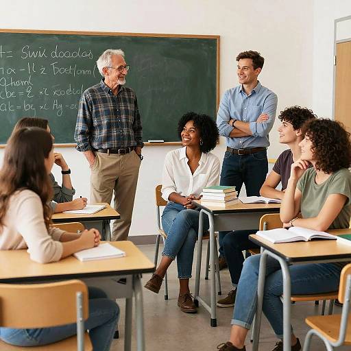 Adult Learning Circle in Bright Classroom