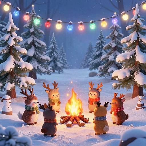 Whimsical Enchanted Christmas Scene