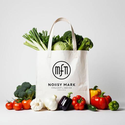 Farmers Market Grocery Bag with Fresh Vegetables