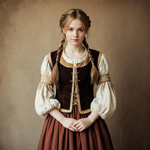 Young Woman in Medieval Style Costume