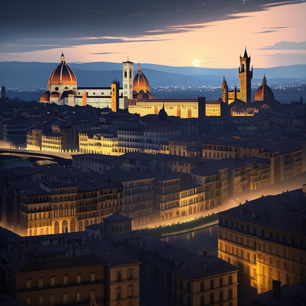 Neo-Gothic Florence: A Mystical Cityscape