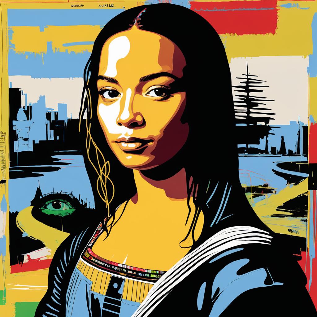 Mona Lisa Reimagined in Basquiat's Style