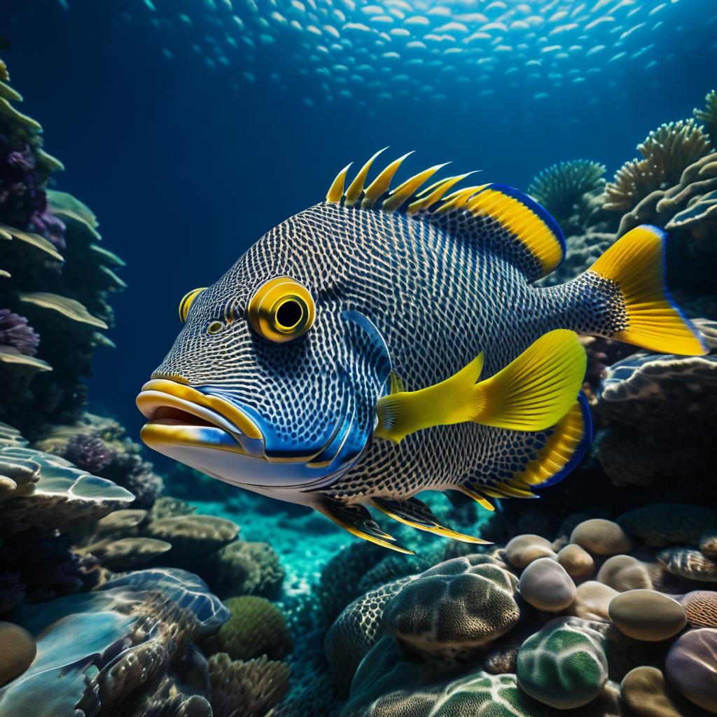 Cinematic Capture of a Cabezon Fish