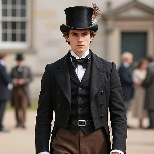 Young Man in Victorian Steampunk Attire