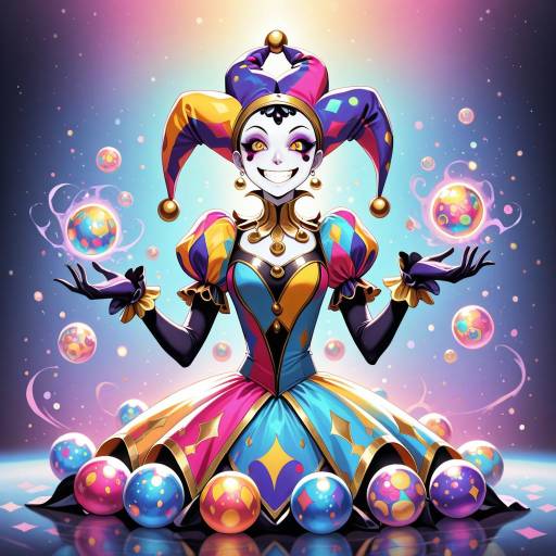 Charismatic Jester Performing a Pirouette