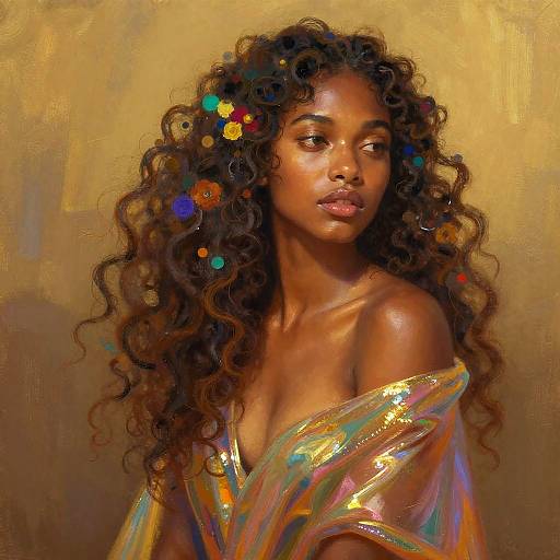 Ethereal Portrait of Woman with Floral Hair