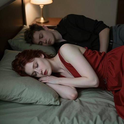 Dreamy Bedroom Scene with Two Figures