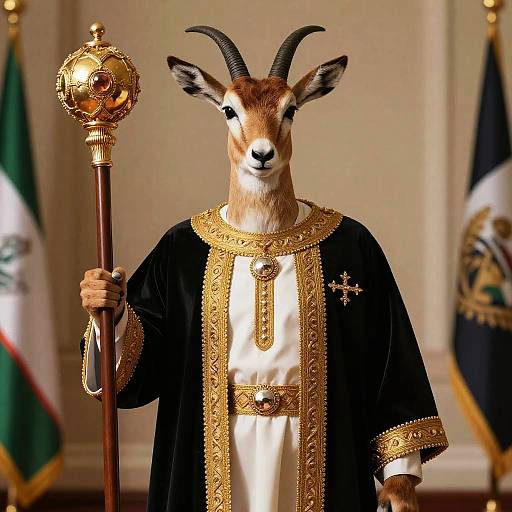 Anthropomorphic Gazelle Presidential Portrait