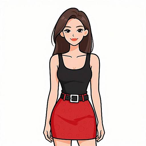 Smiling Woman in Chic Minimalist Outfit