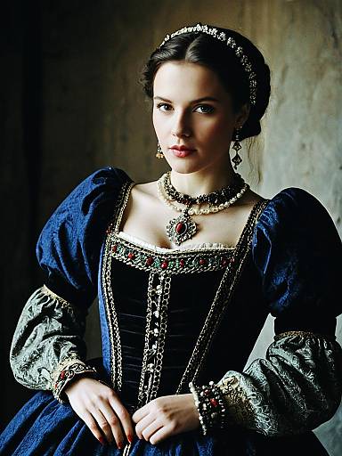 Medieval Woman in Elegant Attire