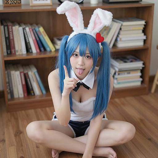 Playful Woman with Bunny Ears