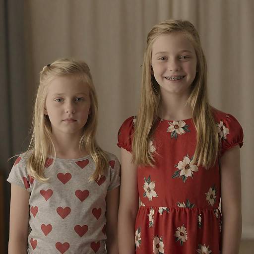 Two Young Girls in Floral Fashion