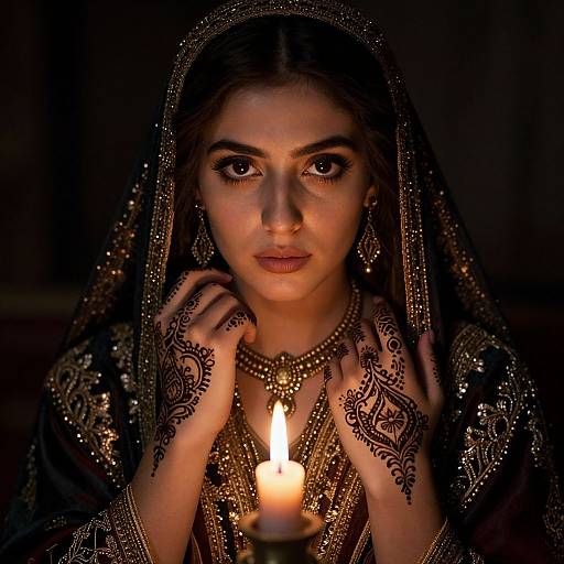 Renaissance Chiaroscuro Portrait of Enigmatic Woman