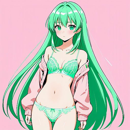 Embarrassed Teen Girl in Pastel Lingerie