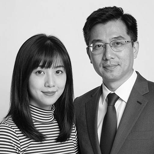 Black and White Portrait of Asian Couple
