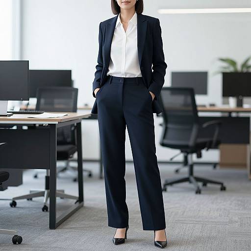 Businesswoman in Work Pants Office
