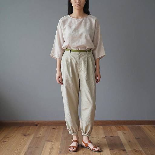 Asian Woman in Minimalist Casual Outfit