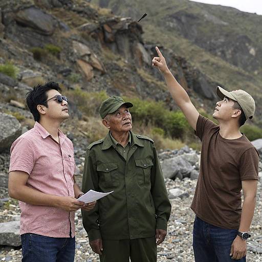 Mountainous Landscape with Three Men