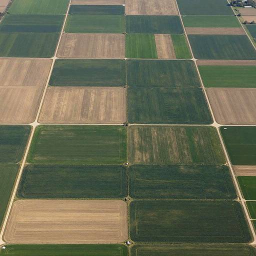 Aerial View of Patchwork Farmland