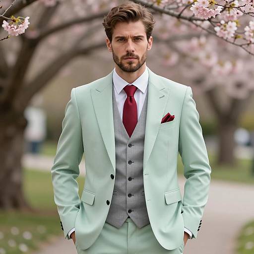Stylish Spring Civil Wedding Attire for Men