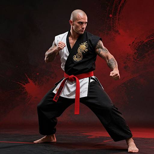 Dynamic Martial Artist in Action