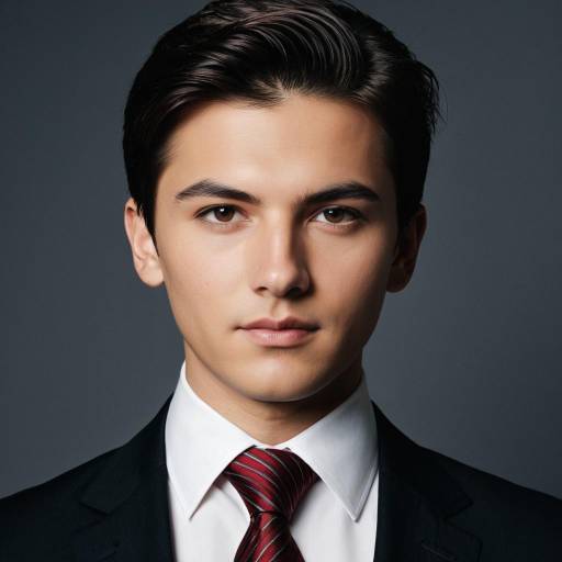 Young Businessman in Suit and Red Tie