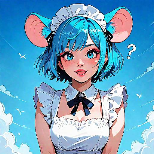 Anime Maid with Mouse Ears Portrait