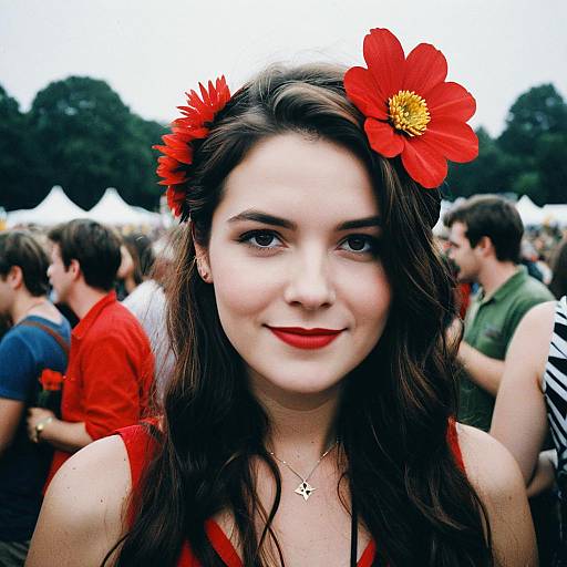 Festival Woman in Costume with Flower