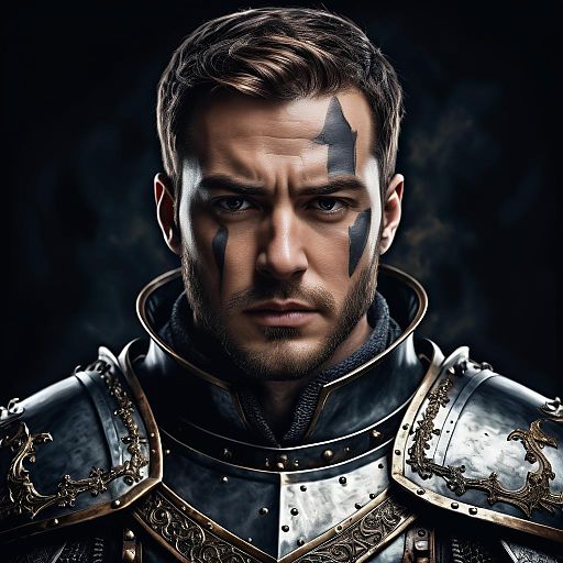 Brave Knight Portrait in Painterly Style Brave Knight Portrait in Painterly Style